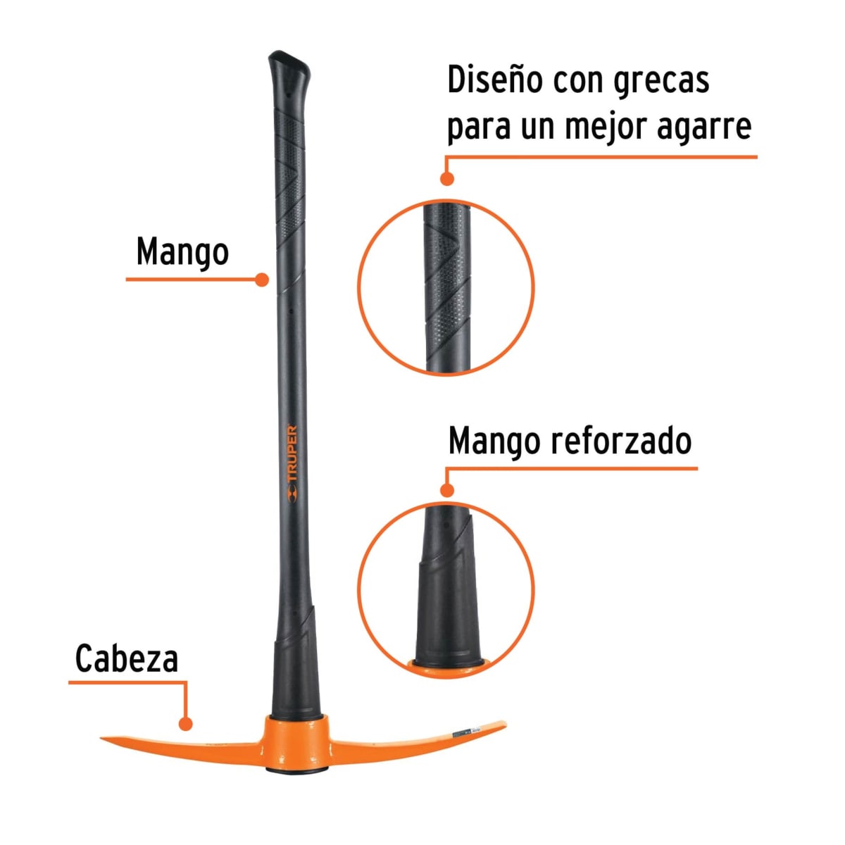 Pico Peruano 5 LBS Mango Fibra Vidrio 36 Truper2