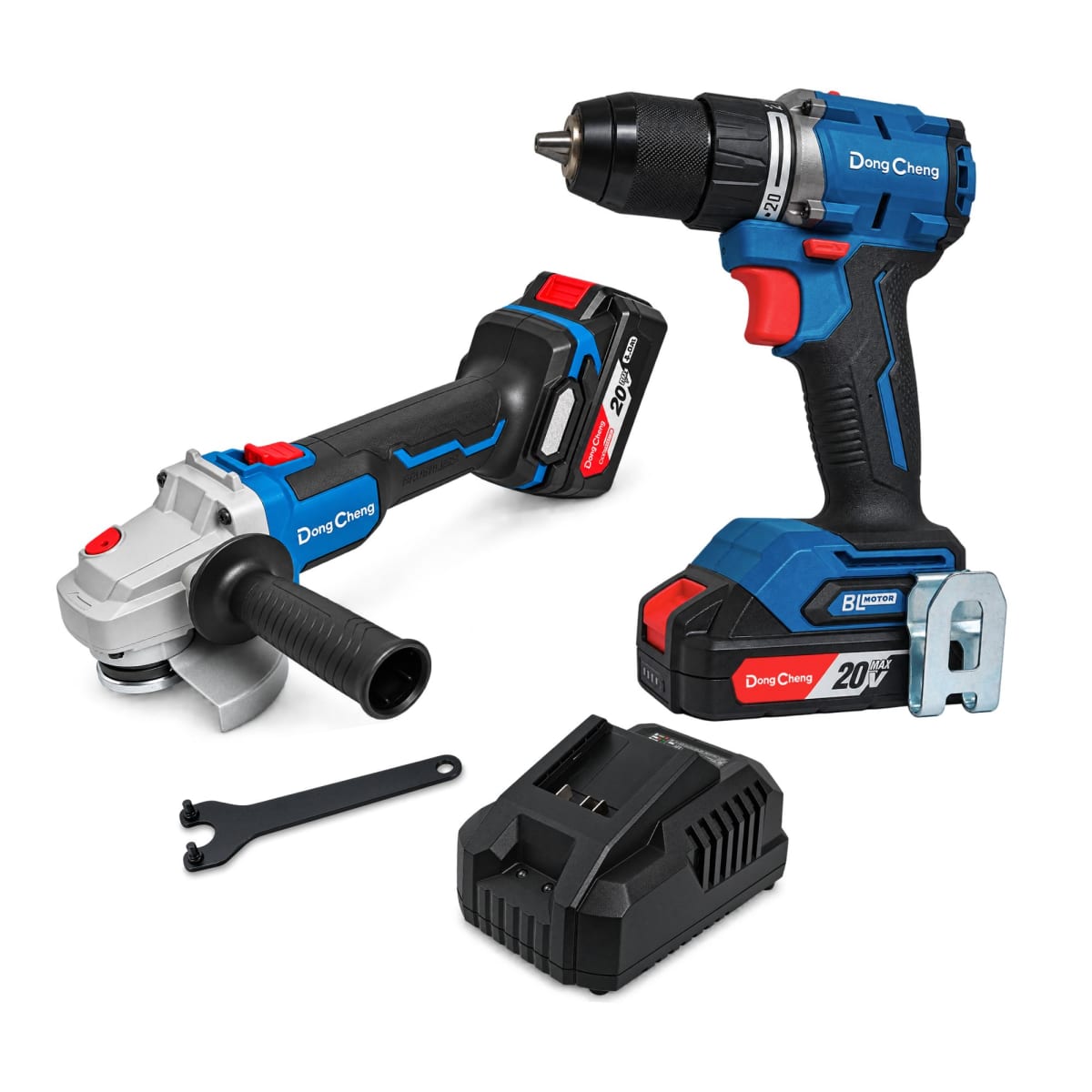 TALADRO PERCUTOR + AMOLADORA 20V 60NM 125MM 2X4AH2