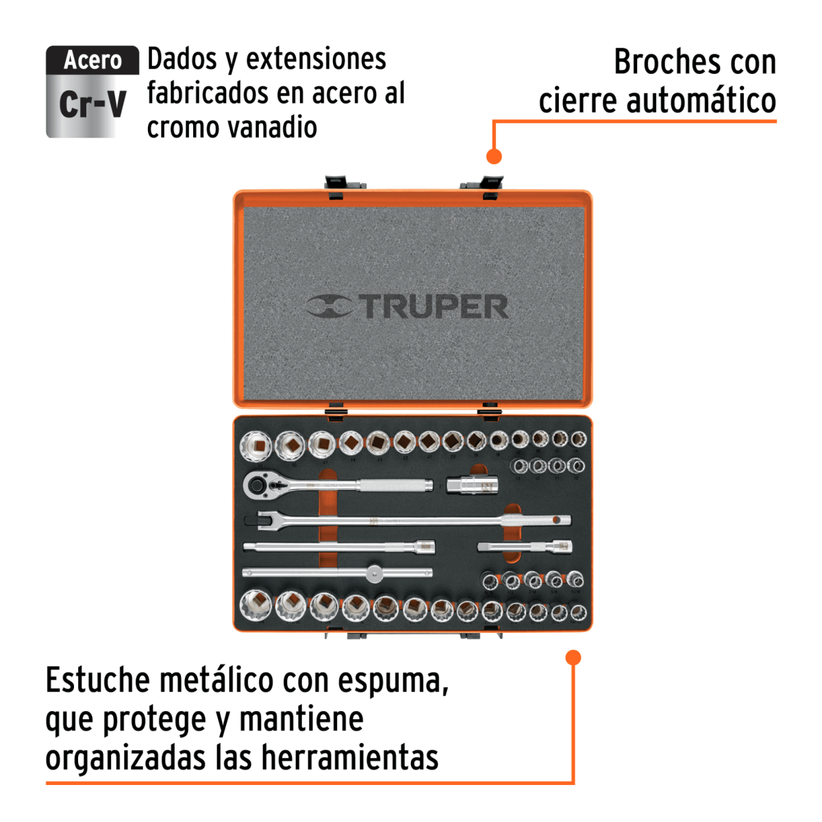 Juego de 42 herramientas cuadro 1/2