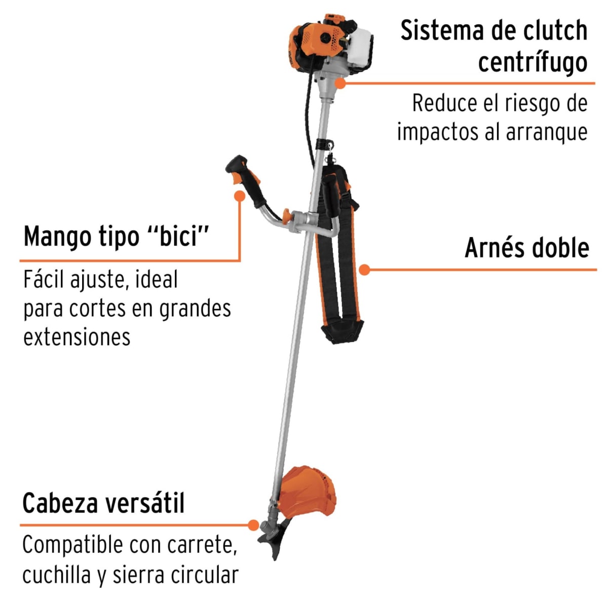 Desbrozadora podadora motoguadaña 2HP gasolina 18 Pulg Truper2