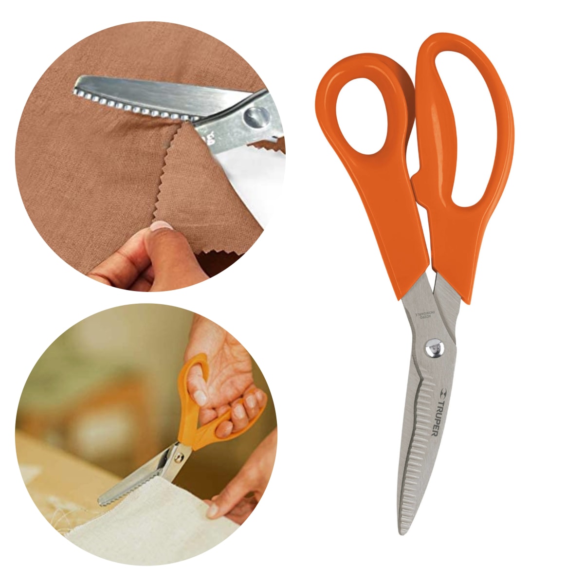 TIJERA DE CUCHILLAS DENTADAS 8 PULG ACERO INOXIDABLE TRUPER2