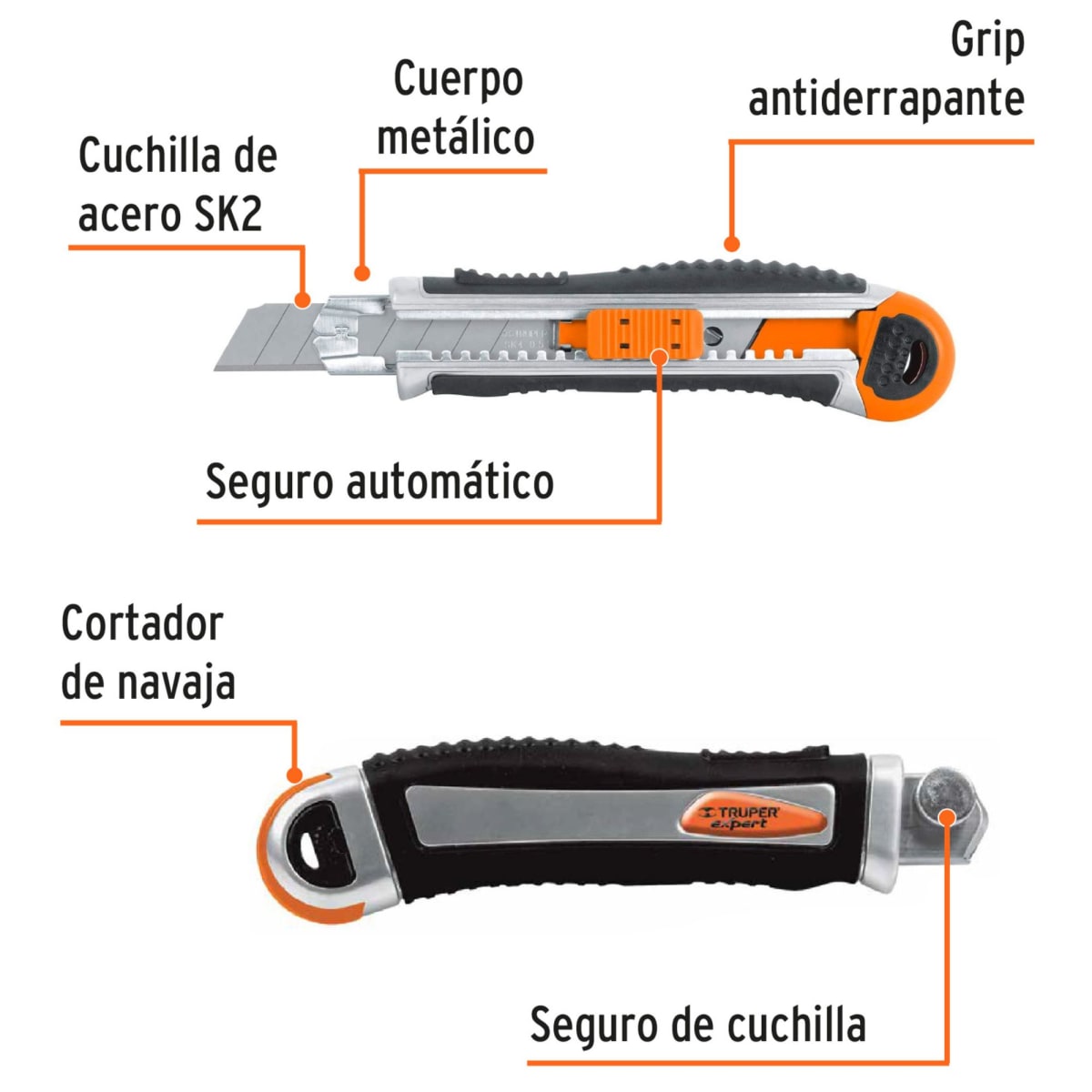Cutter profesional 18 mm trabajo pesado  metálica , Expert Truper2