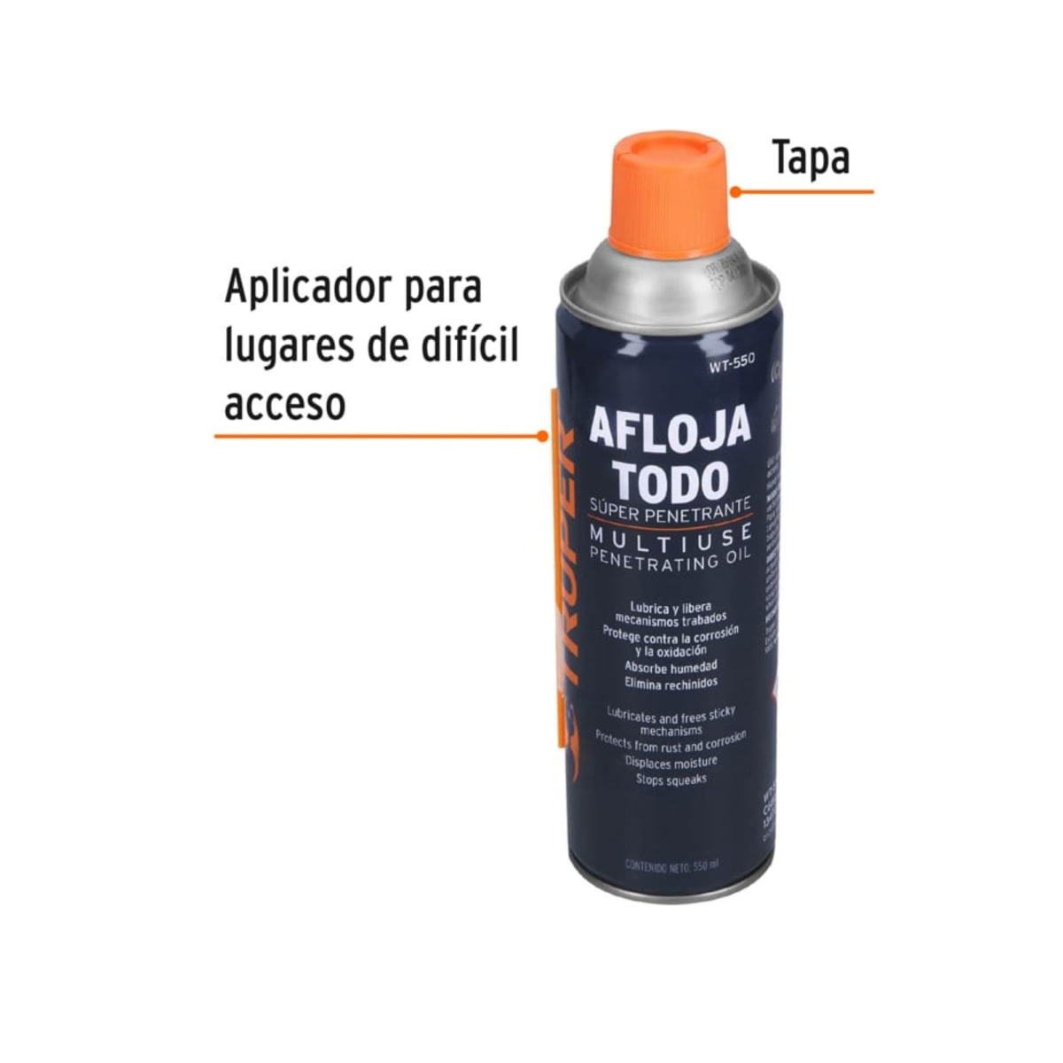 Aceite afloja todo 550 ml (19 oz) rendidor, truper2