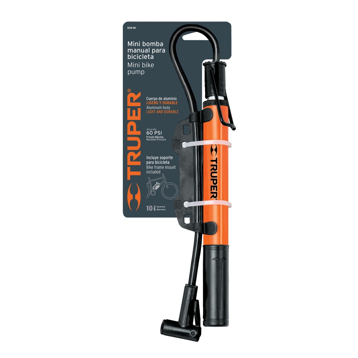 INFLADOR PARA BICICLETA 60 PSI - TRUPER3