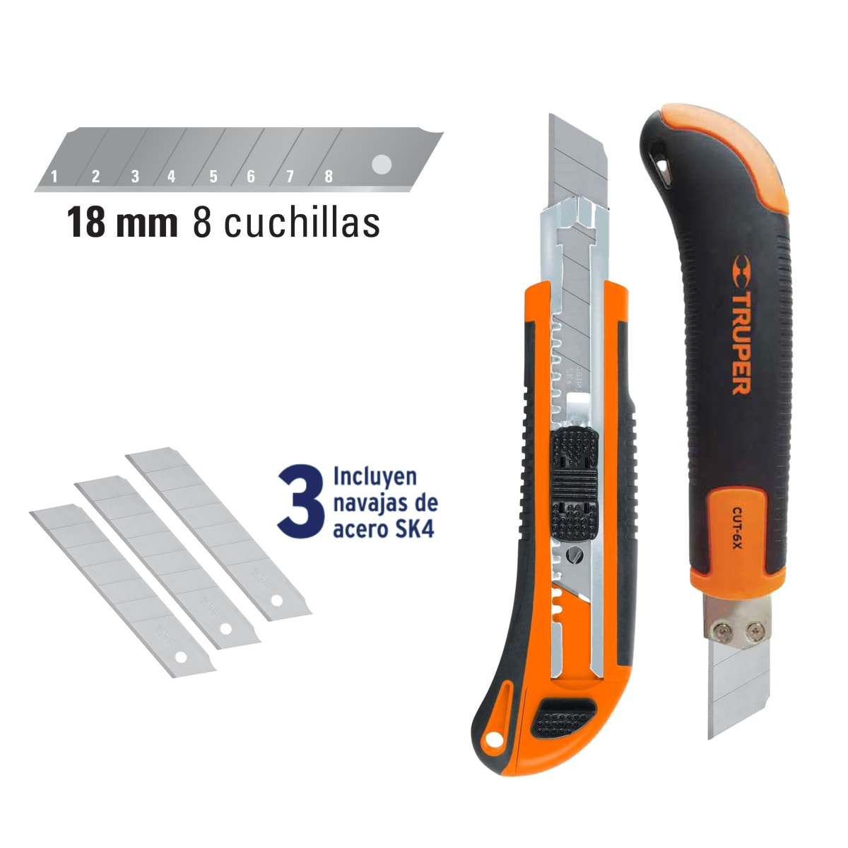 Cutter profesional Navaja Retráctil 18 mm. Truper3