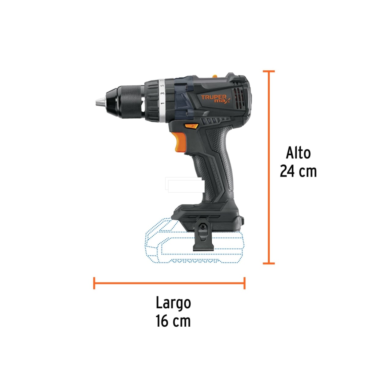 Rotomartillo inalámbrico, brushless 20V TRUPER MAX-20RS 1014053