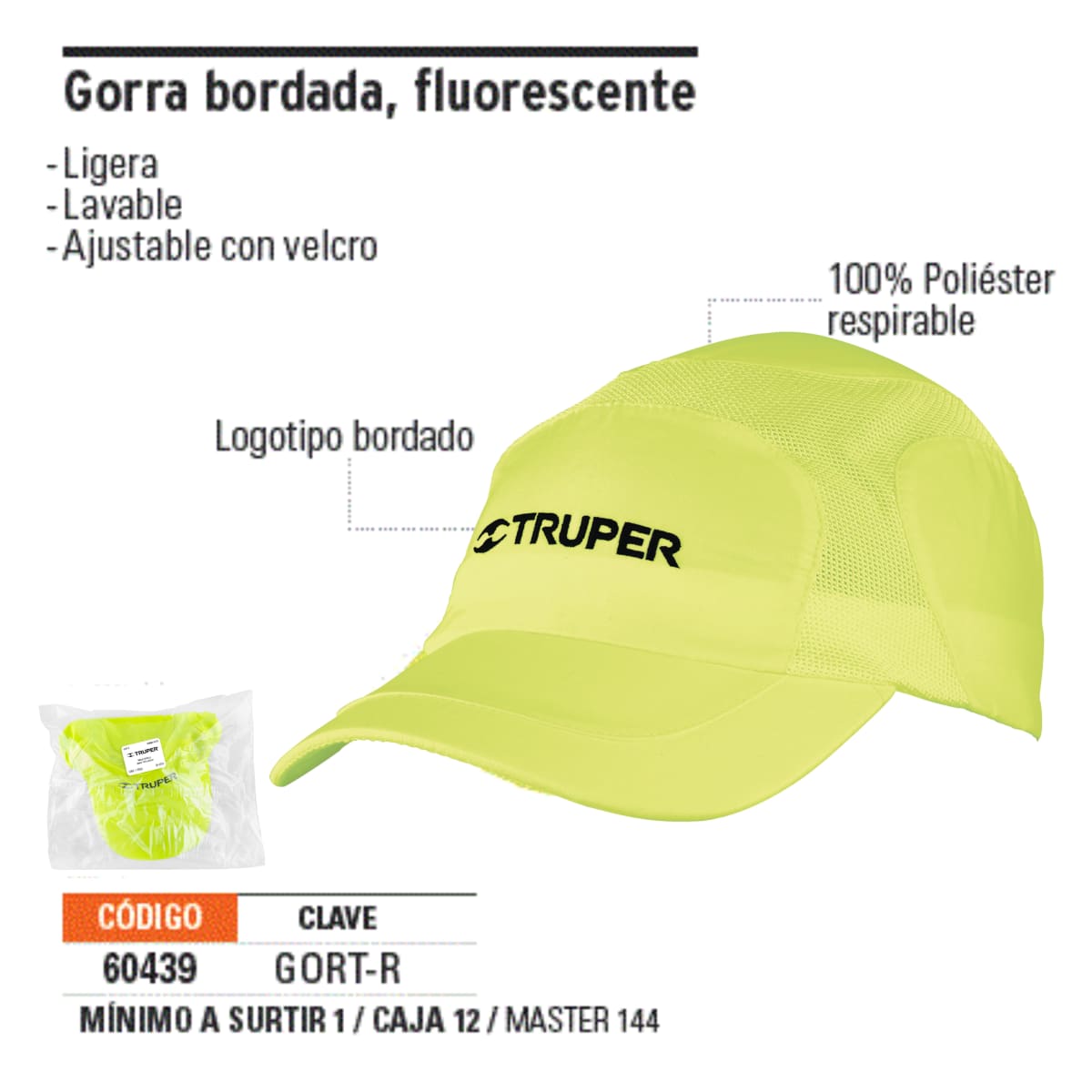 GORRA KEPI COLOR VERDE 100 POLIESTER - TRUPER3