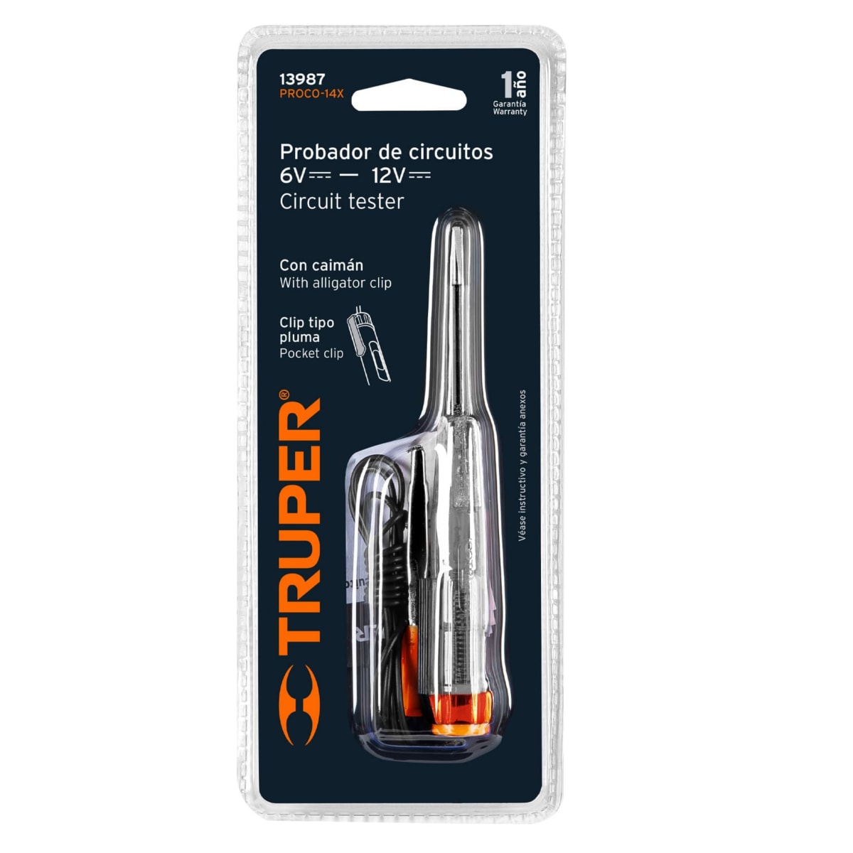 Probador de corriente circuitos 6 - 12V, camión  desarmador 14cm, truper3