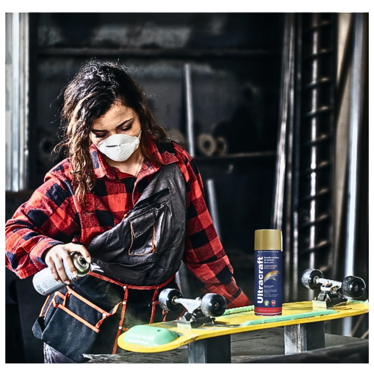 Pintura spray color ORO metálico ultracaft TRUPER3