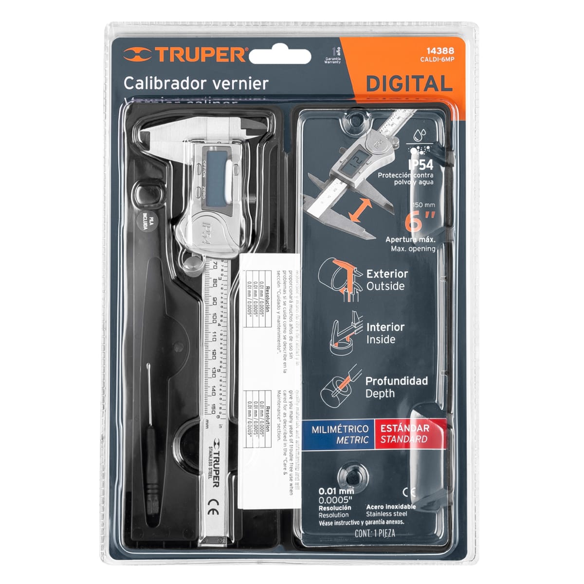 Calibrador Digital Vernier 6 Acero Inoxidable Truper3