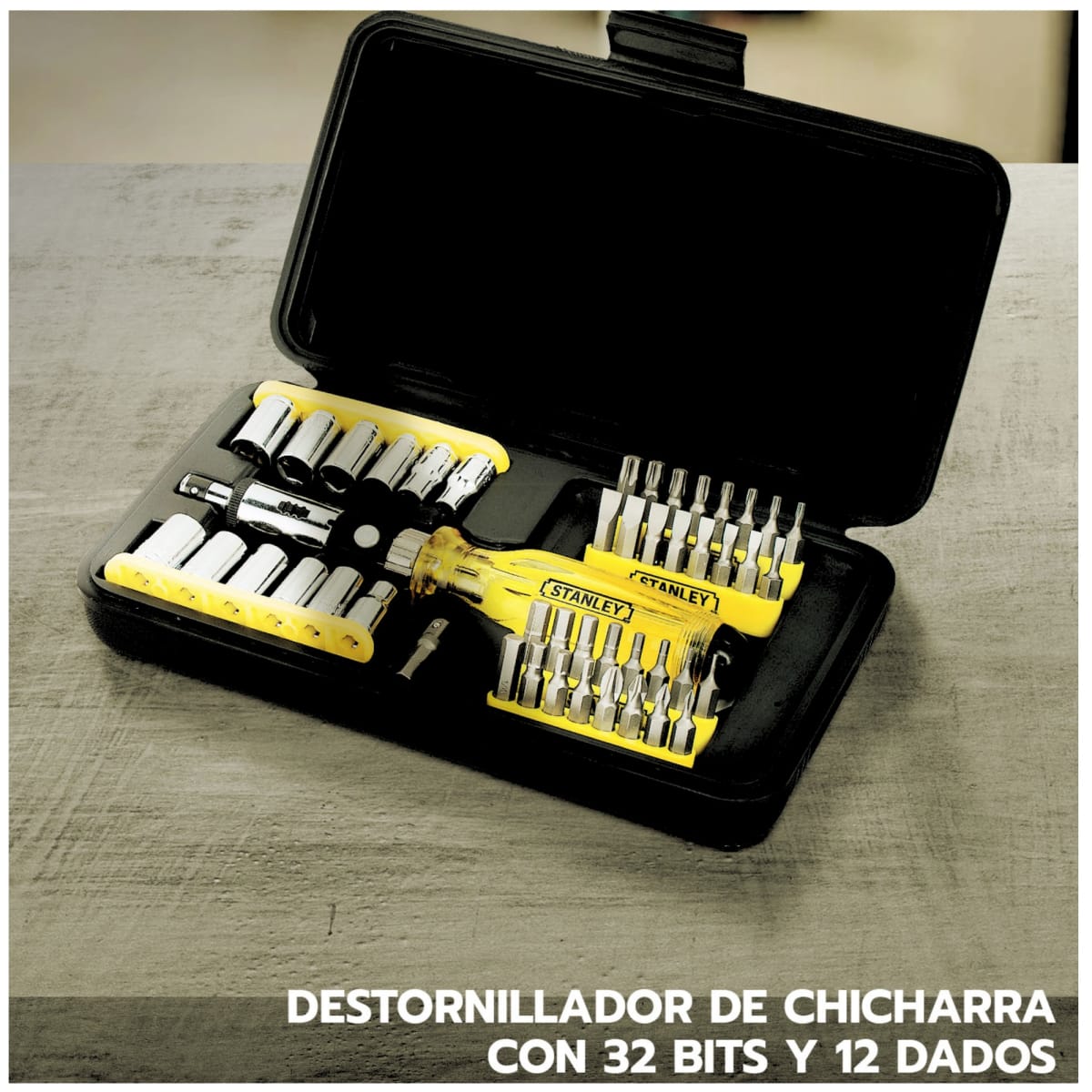 JUEGO DE DADOS DESTORNILLADOR RATCHET ARTICULADO PUNTILLAS, 47 PZAS3