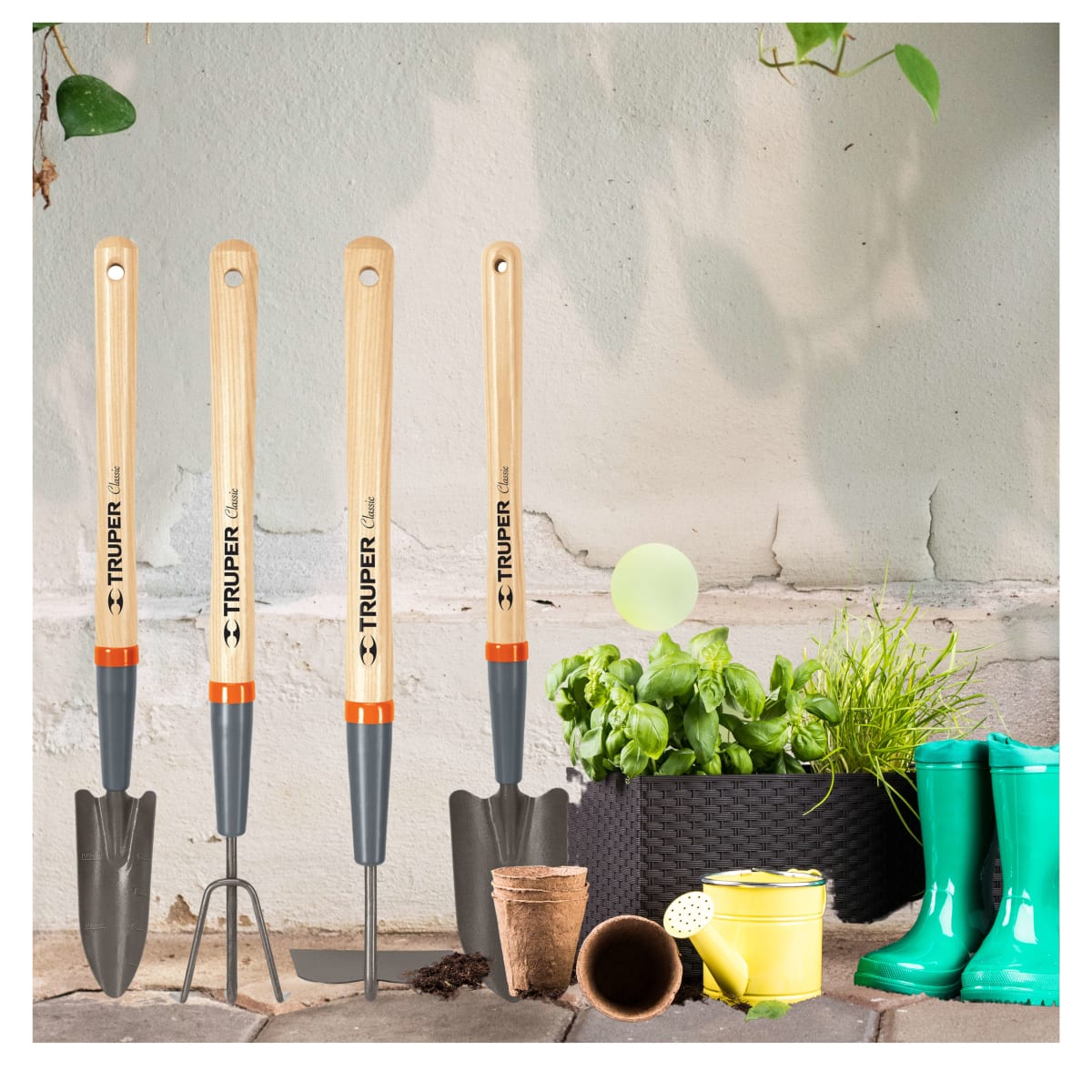 Juego de herramientas jardín 15Pulg 4Pzas Truper3