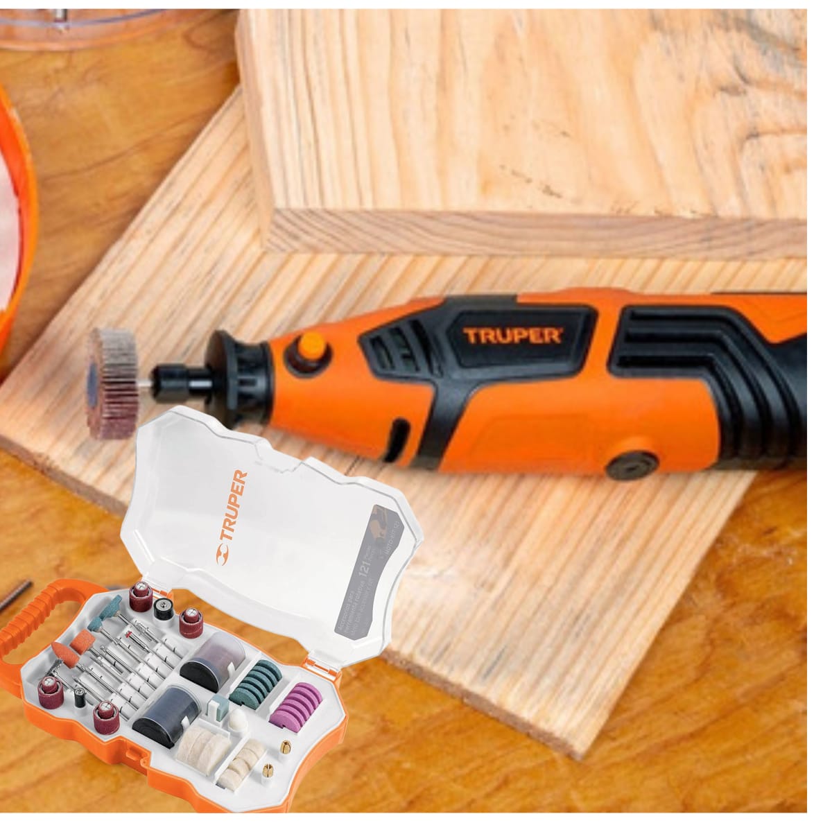 Juego de accesorios para herramienta rotativa, 121 piezas - TRUPER3