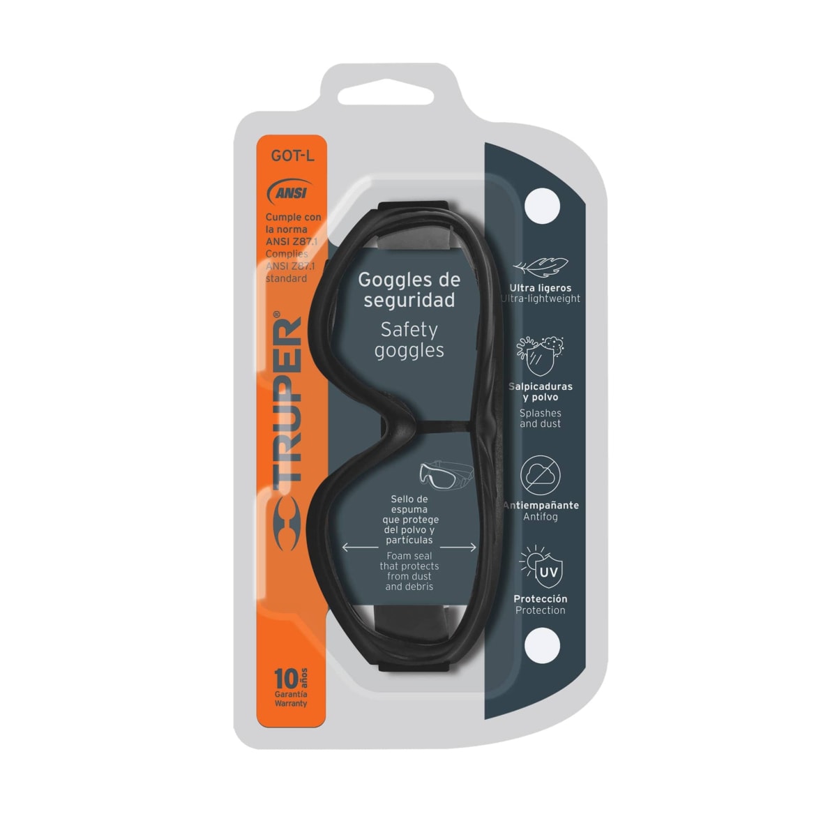 Lente Goggles de Seguridad Antiempañante -- Truper3