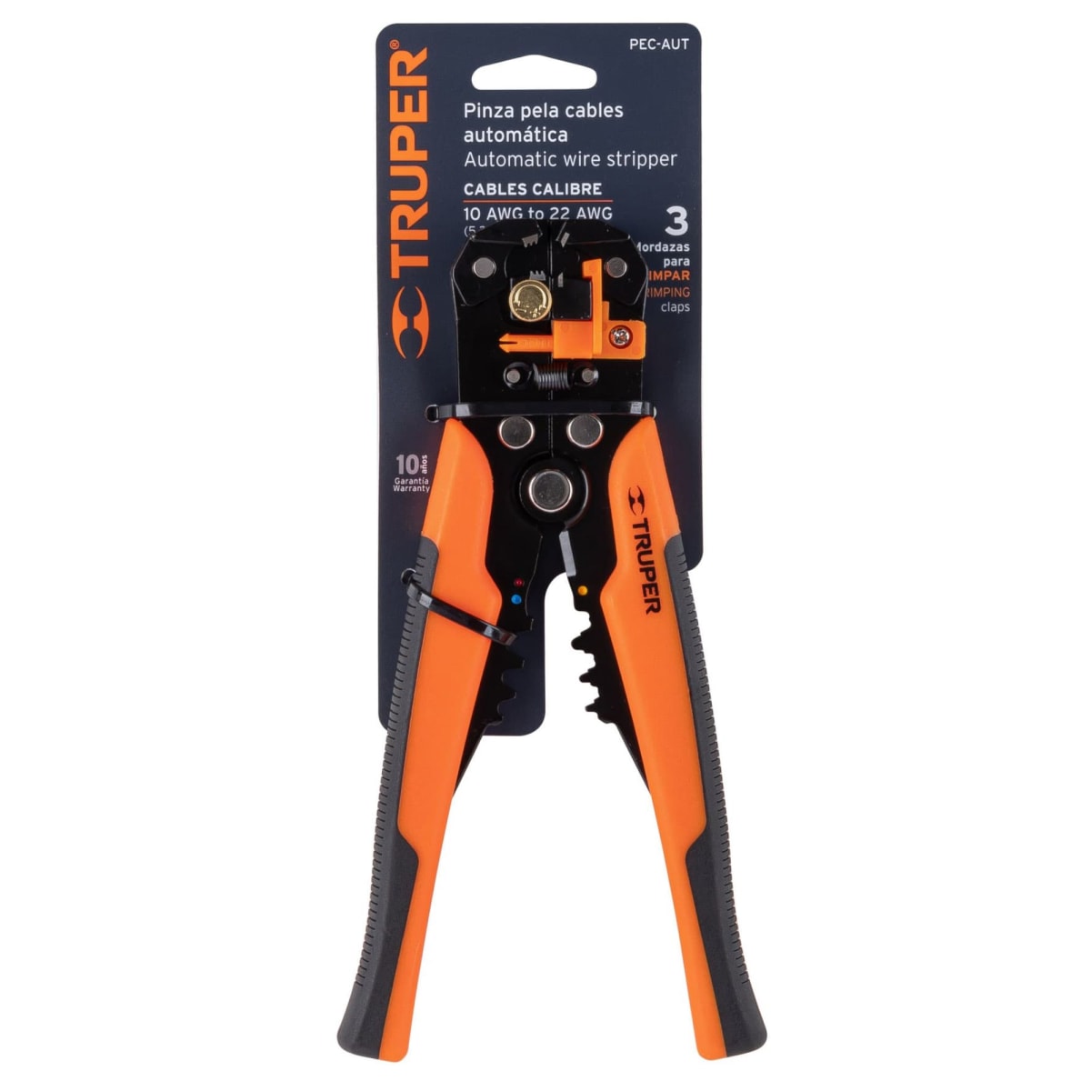 Alicate pela cables automatica 8Pulg. 22 a 10 AWG - TRUPER3
