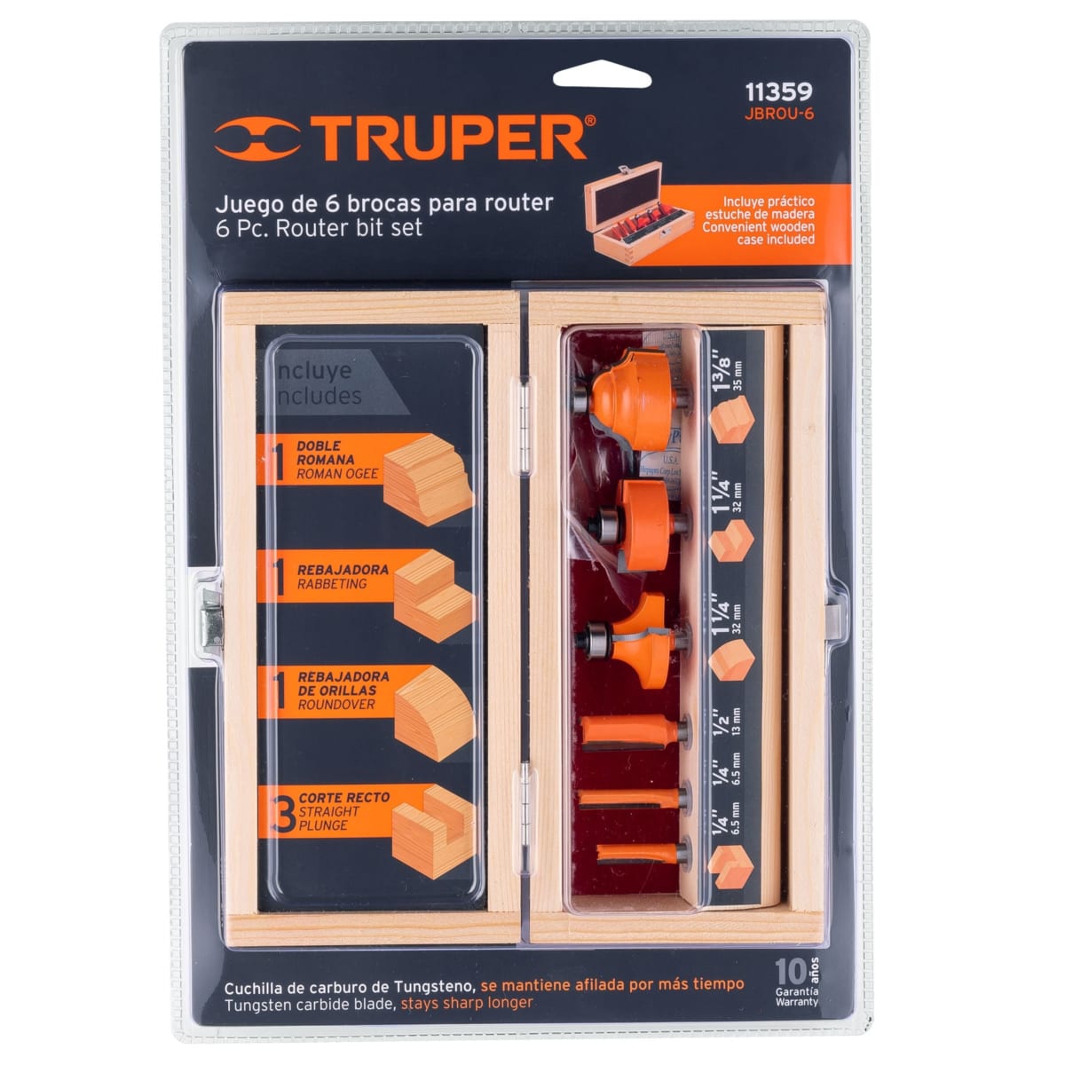 Juego de fresadora, ruteadora 6 piezas, truper3