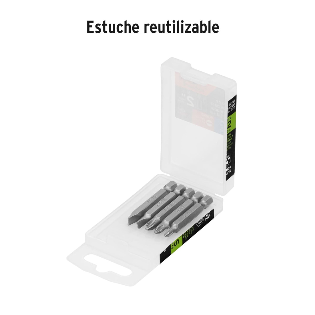 Juego  puntas para destornillador 5 Pzas cruz y planas  2