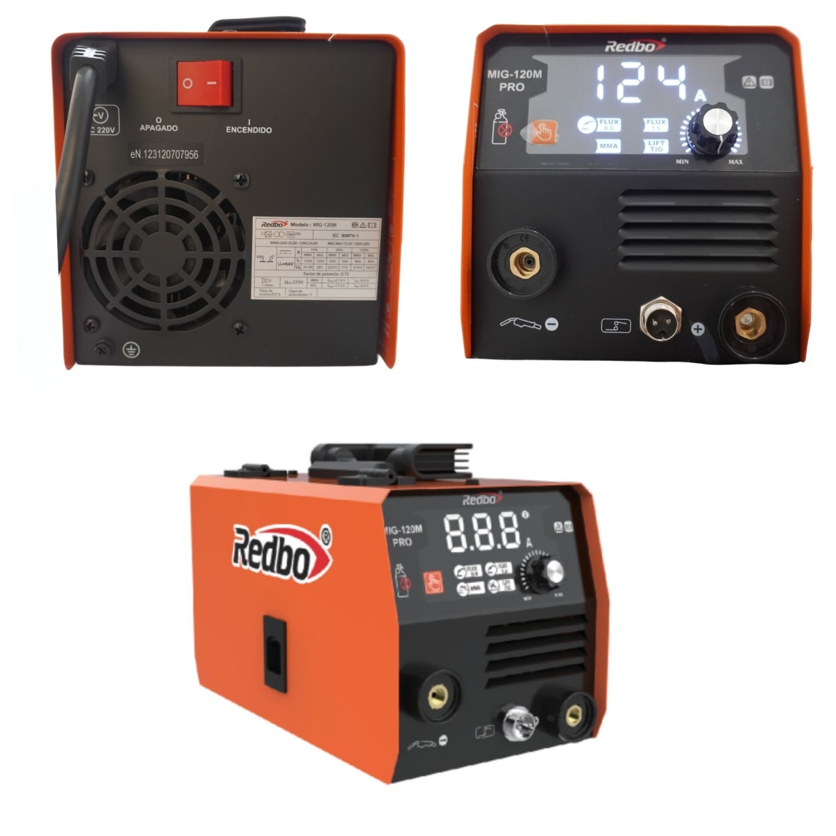 SOLDADORA REDBO MIG-120M PRO + Amoladora industrial 1100W REDBO3