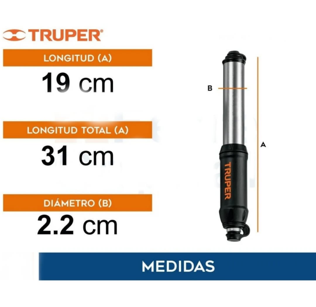 MINI INFLADOR MANUAL 75 PSI TRUPER3