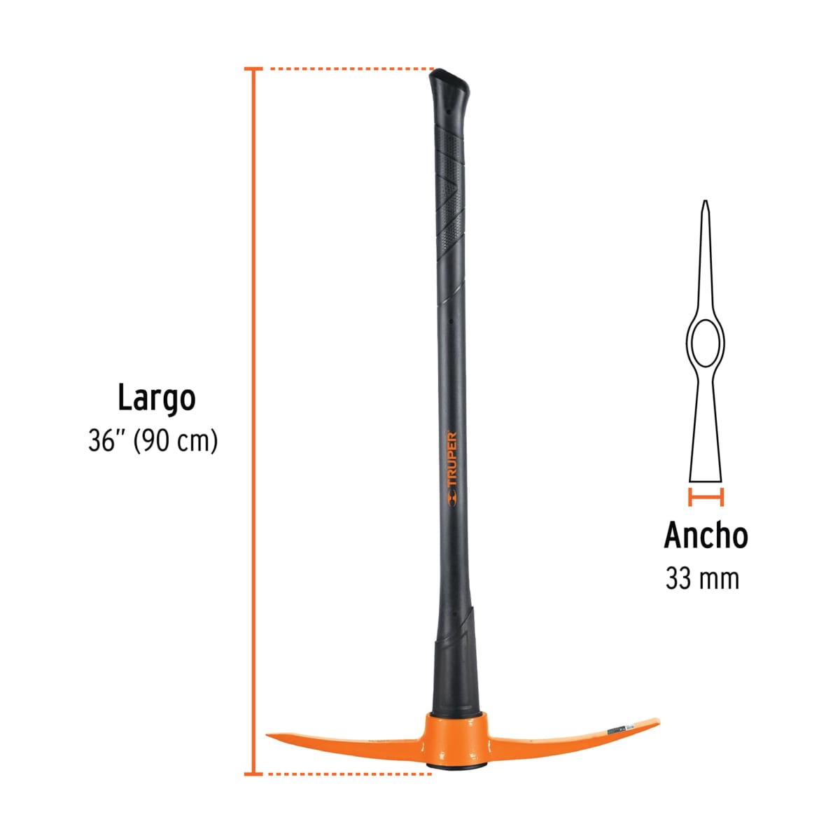 Pico Peruano 5 LBS Mango Fibra Vidrio 36 Truper3