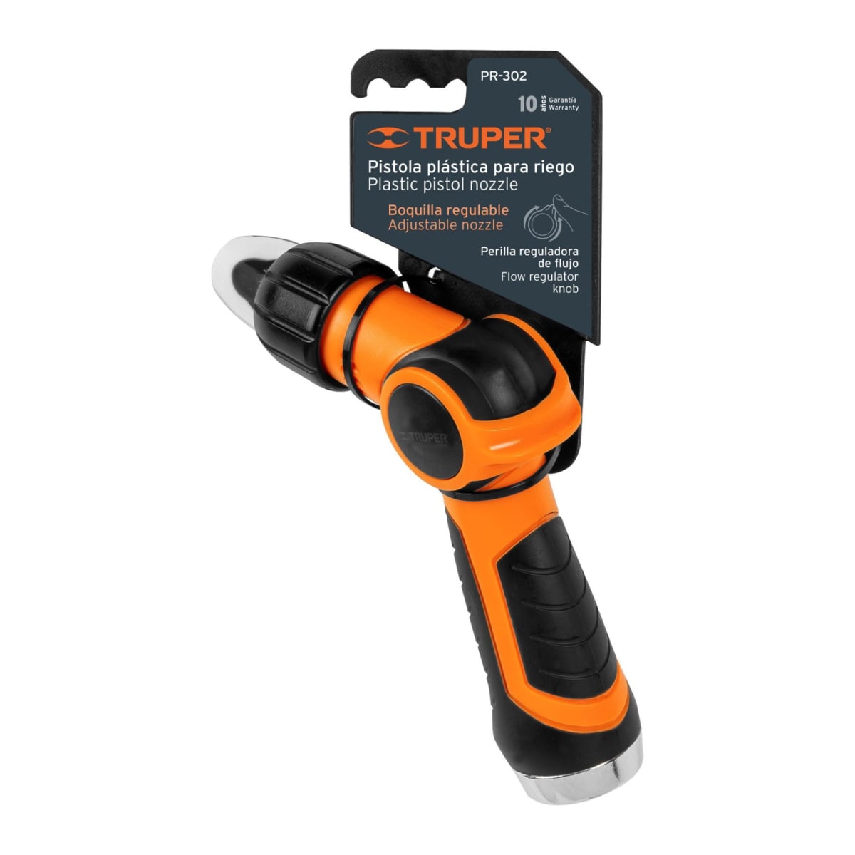 Pistola para riego 2 funciones plástica, boquilla regulable3