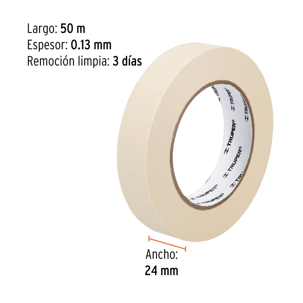 Cinta masking tape 1x50m Truper3