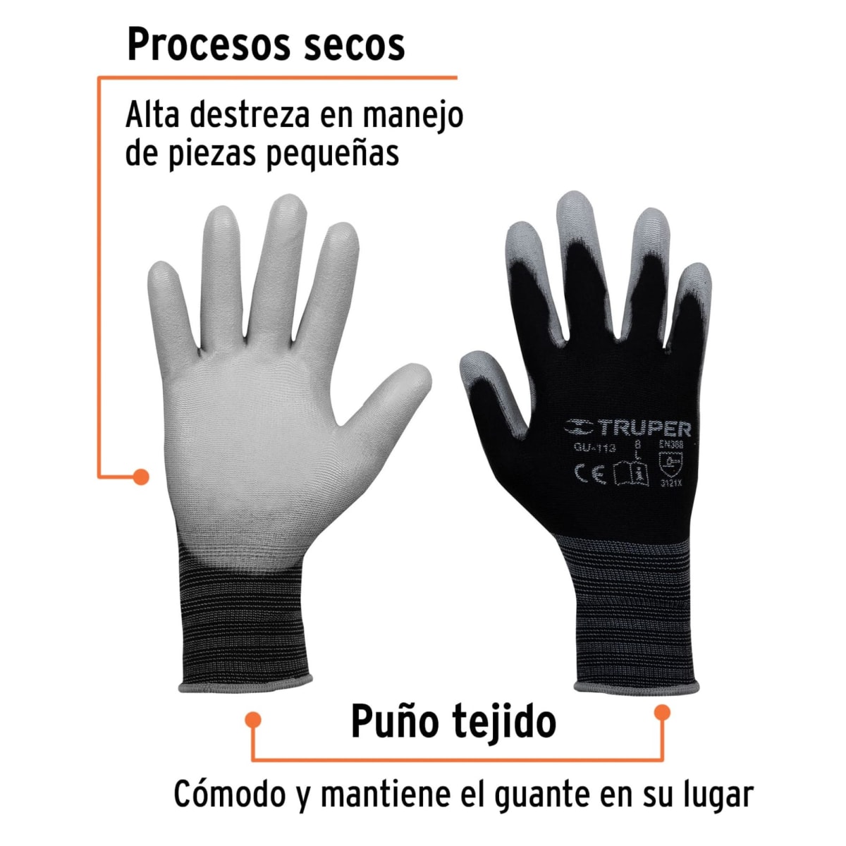 Guantes de nylon puliuretano talla M  - Truper3