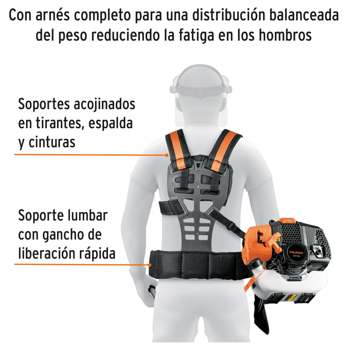 Desbrozadora podadora motoguadaña 2HP gasolina 18 Pulg Truper3
