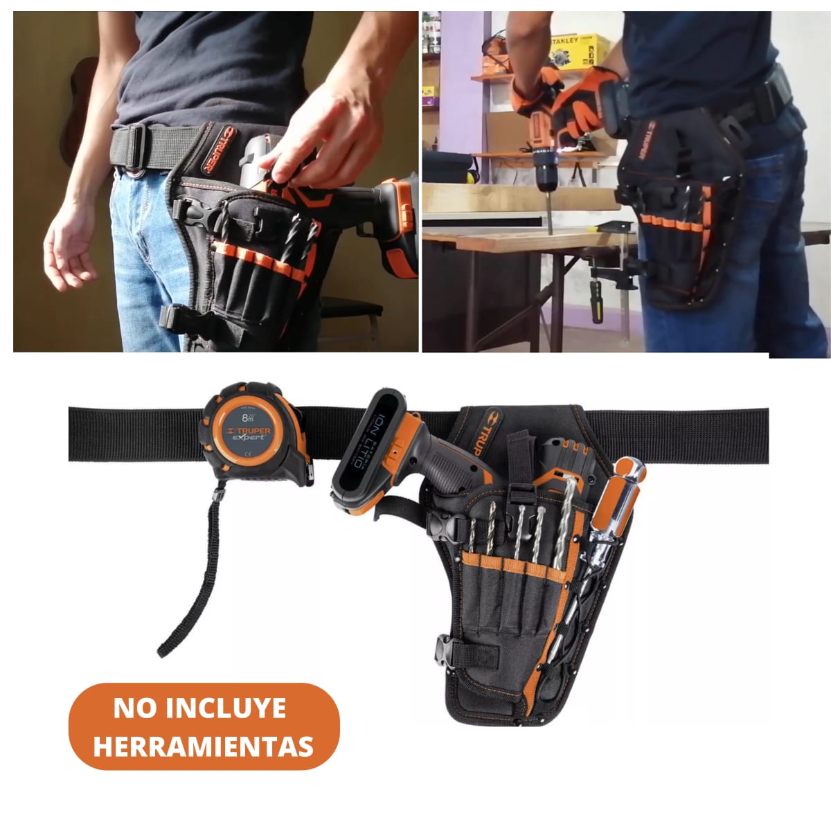 Porta taladro y herramientas, 6 Compartimentos -- Truper3