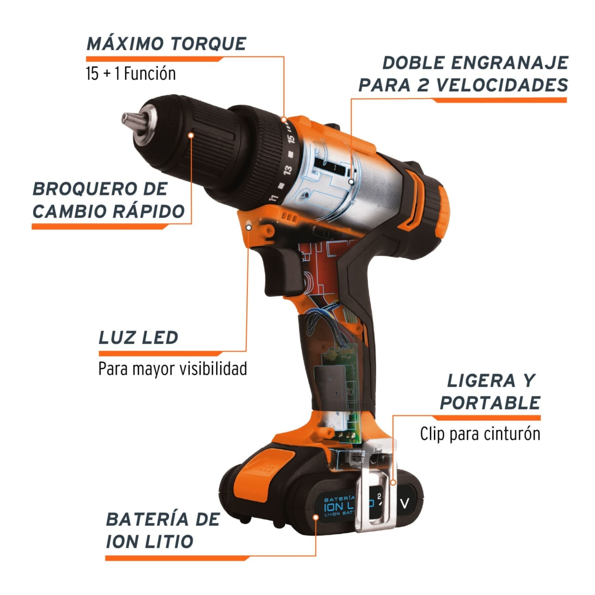 Taladro inalámbrico 3/8