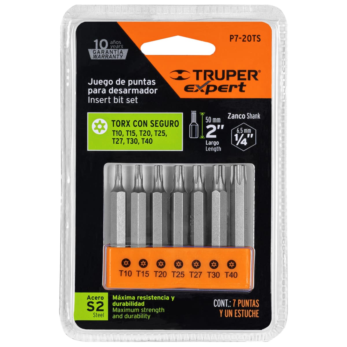 Juego de 7 puntas torx combinadas c/seguro largo 2 Truper4