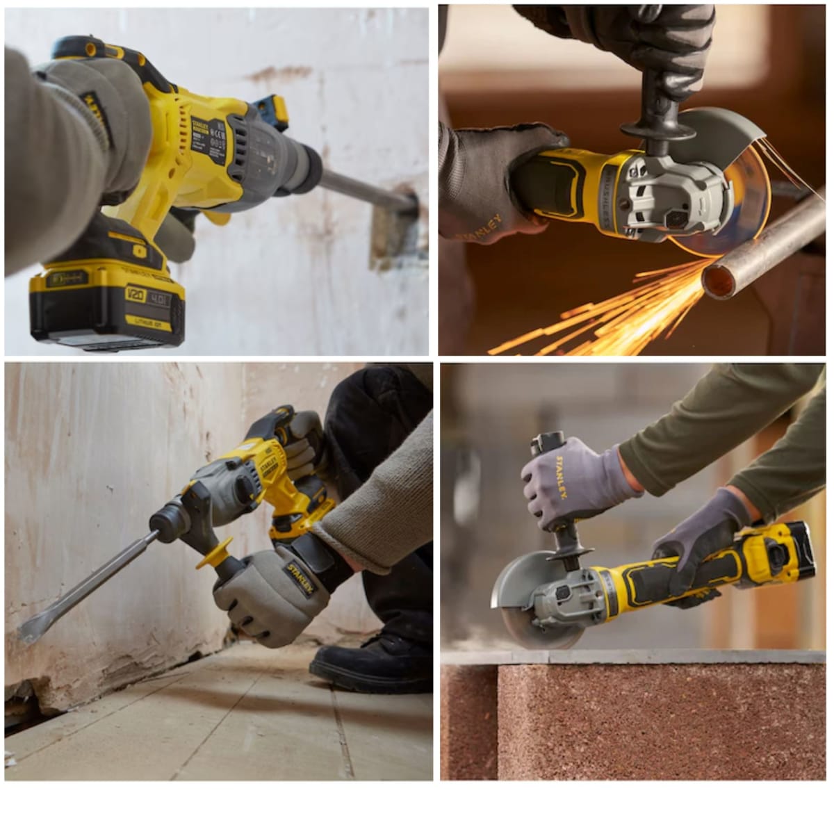 Combo Amoladora, Rotomartillo inalámbrico BRUSHLESS  20V baterías 4Ah4