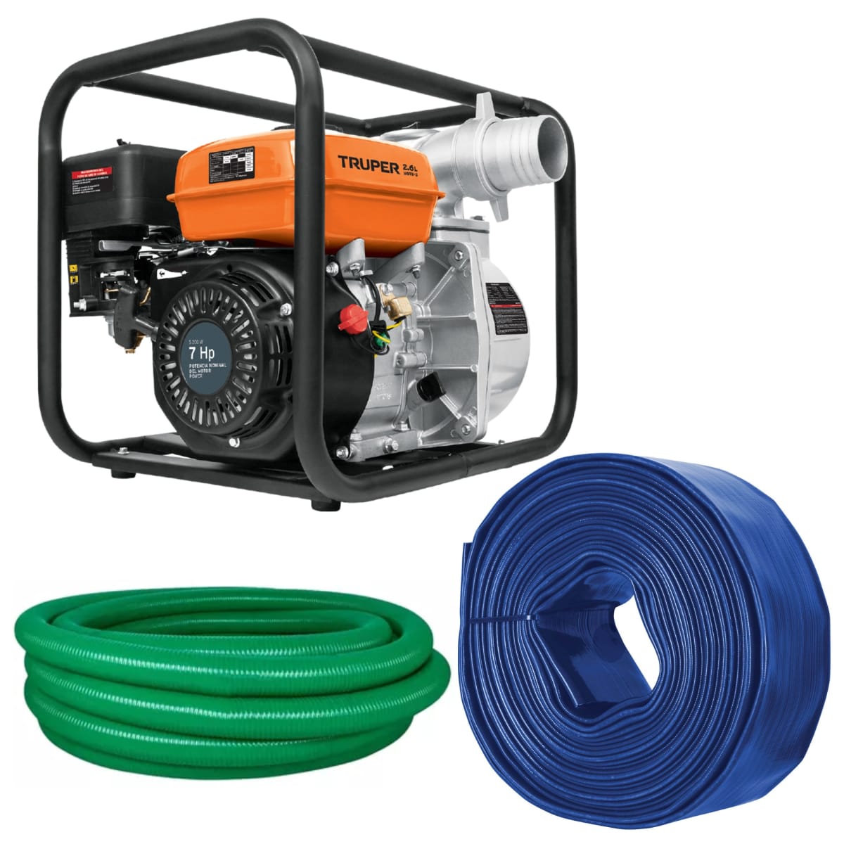 Combo Motobomba 7 HP salida 3