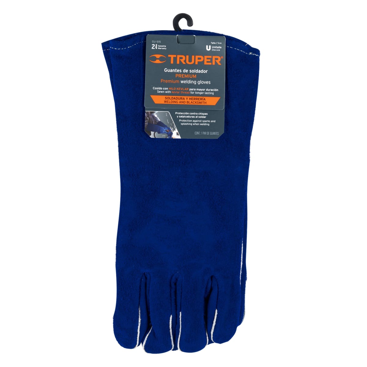 Guantes reforzadas para soldador, color azul - TRUPER4