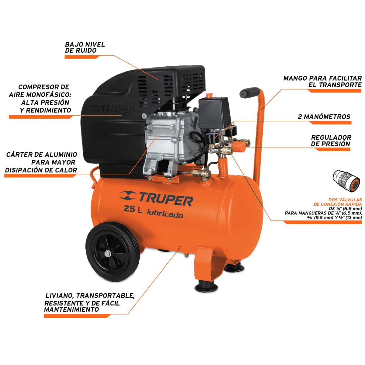 Compresora de Aire  25L Truper3