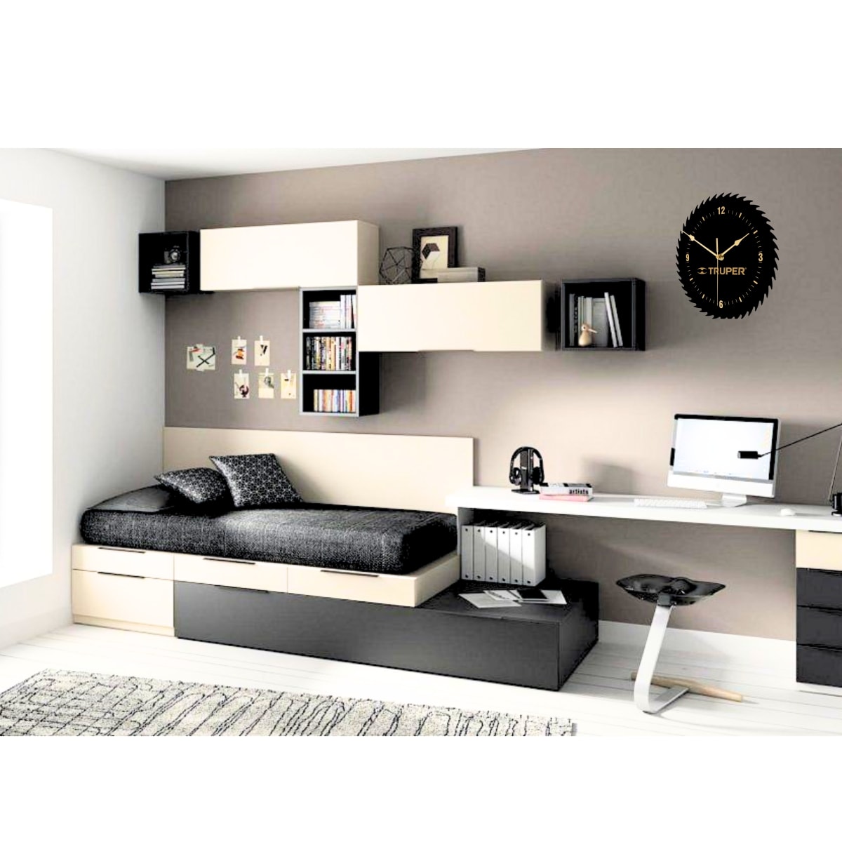 Reloj de pared analógico TRUPER4