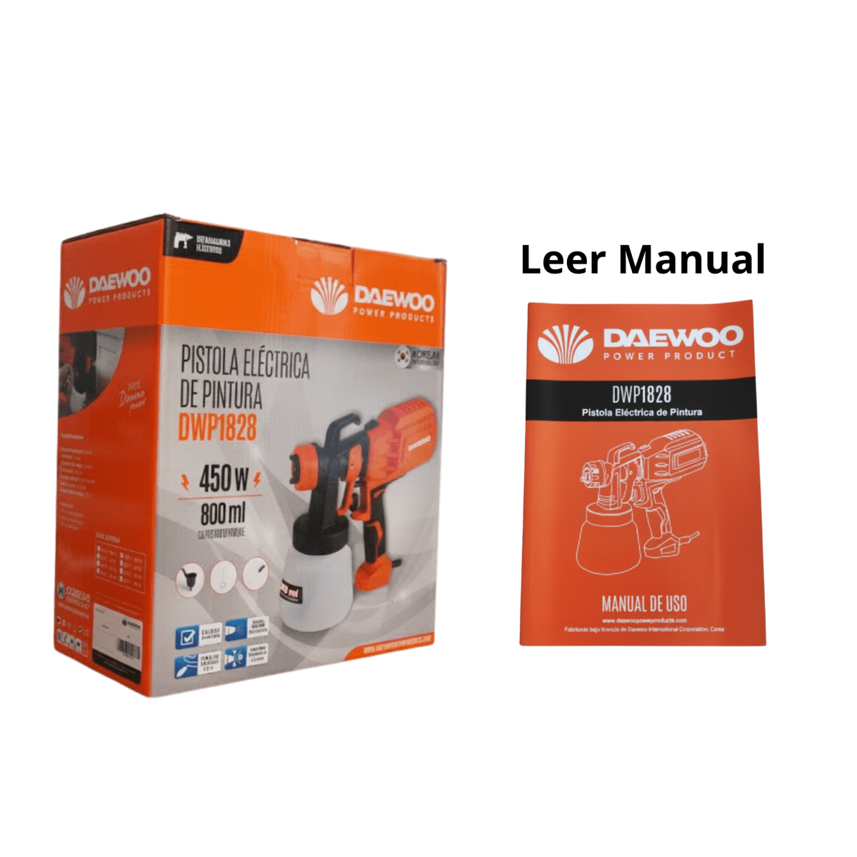 Pistola Para Pintar Daewoo Dwp1828 450w 800ml4