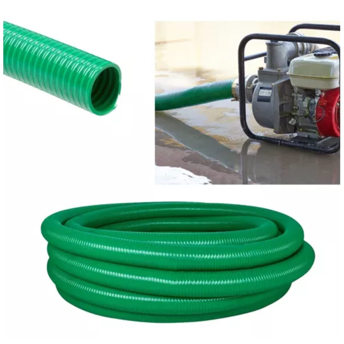 Manguera para motobomba 3plg manguera de succion 30m y descarga 100m4