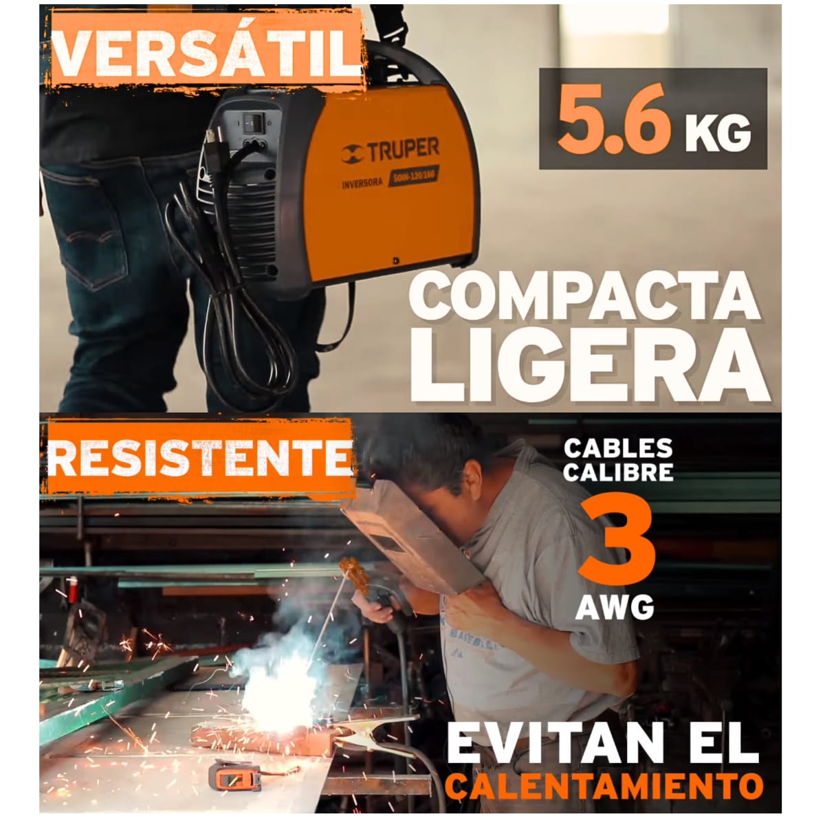 MEGACOMBO MAQUINA SOLDADOR 200A  AMOLADORA ERGOPRO 850W CARETA, GUANTE vers. 23