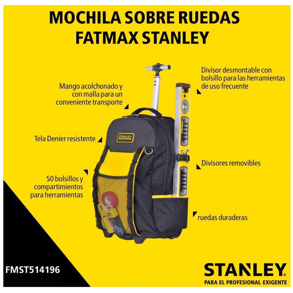 MOCHILA PORTAHERRAMIENTAS, LAPTOP FAT MAX CON RUEDA  STANLEY4