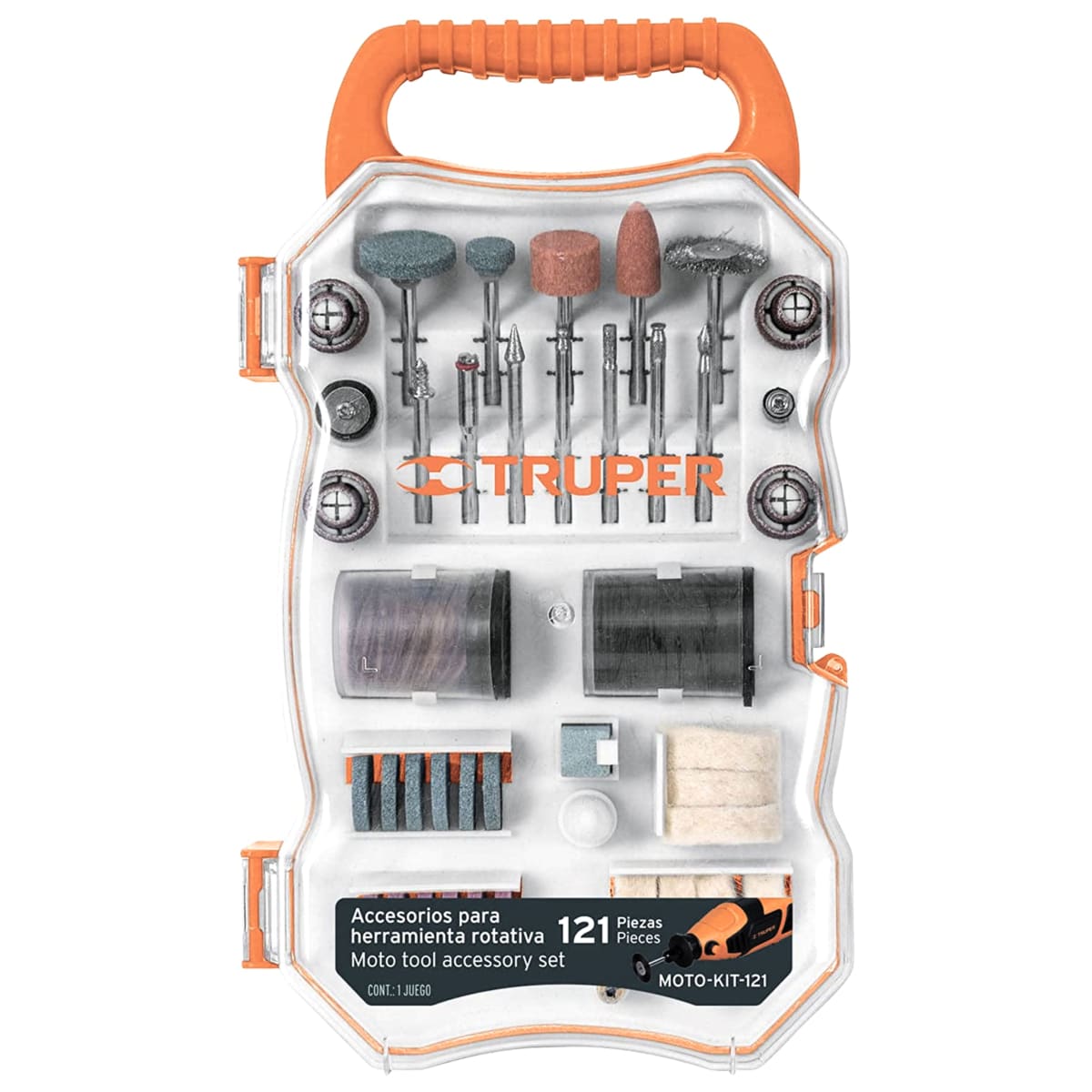 Juego de accesorios para herramienta rotativa, 121 piezas - TRUPER4