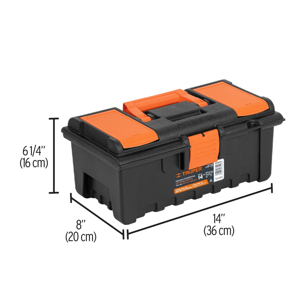 Caja para herramientas de 14 con compartimientos Truper4