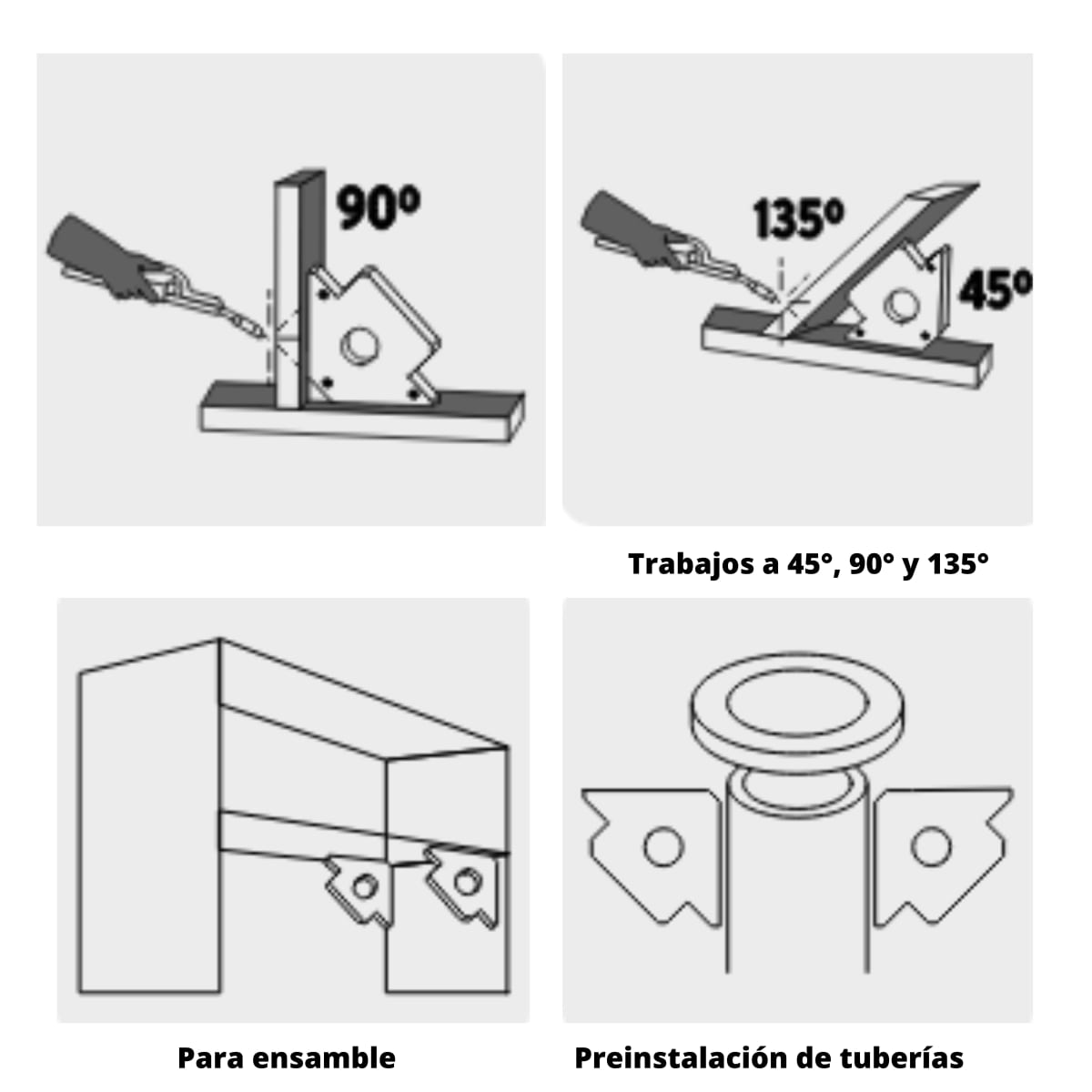 ESCUADRA MAGNETICA PARA SOLDAR 34KG, 4 PIEZAS - TRUPER4