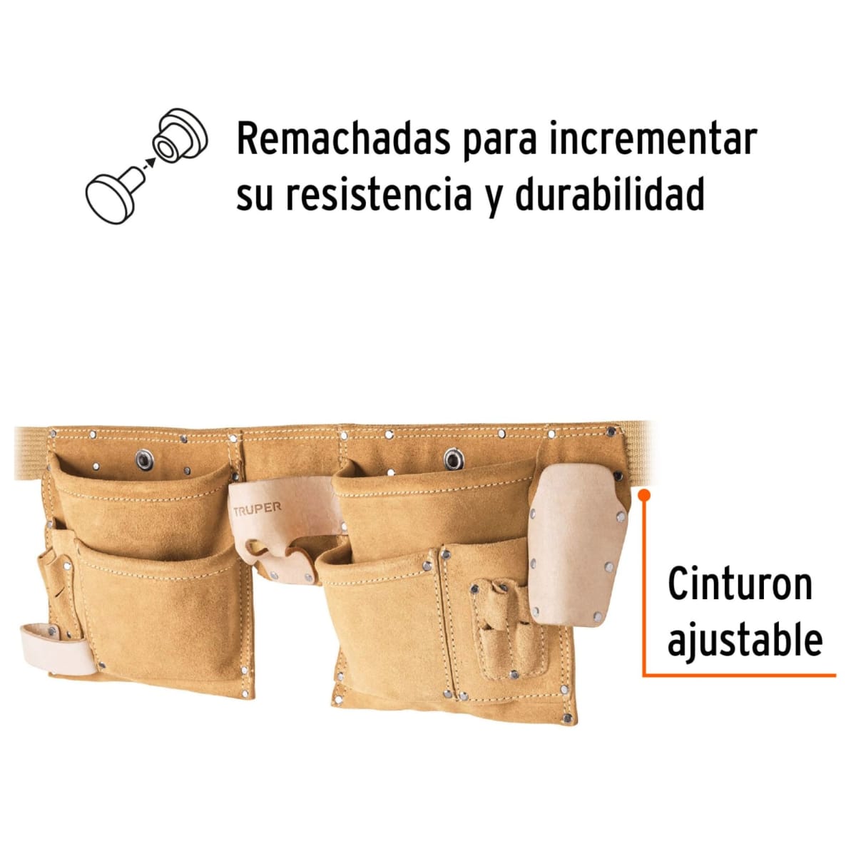 Cinturón Porta herramientas 13 compartimentos , Truper4