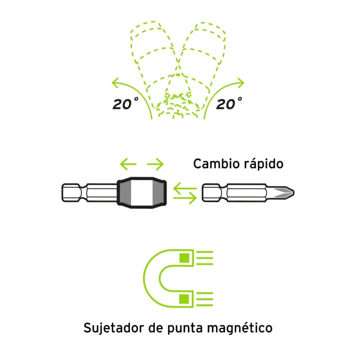 Adaptador magnético articulado 120mm, para atornilladores TRUPER4