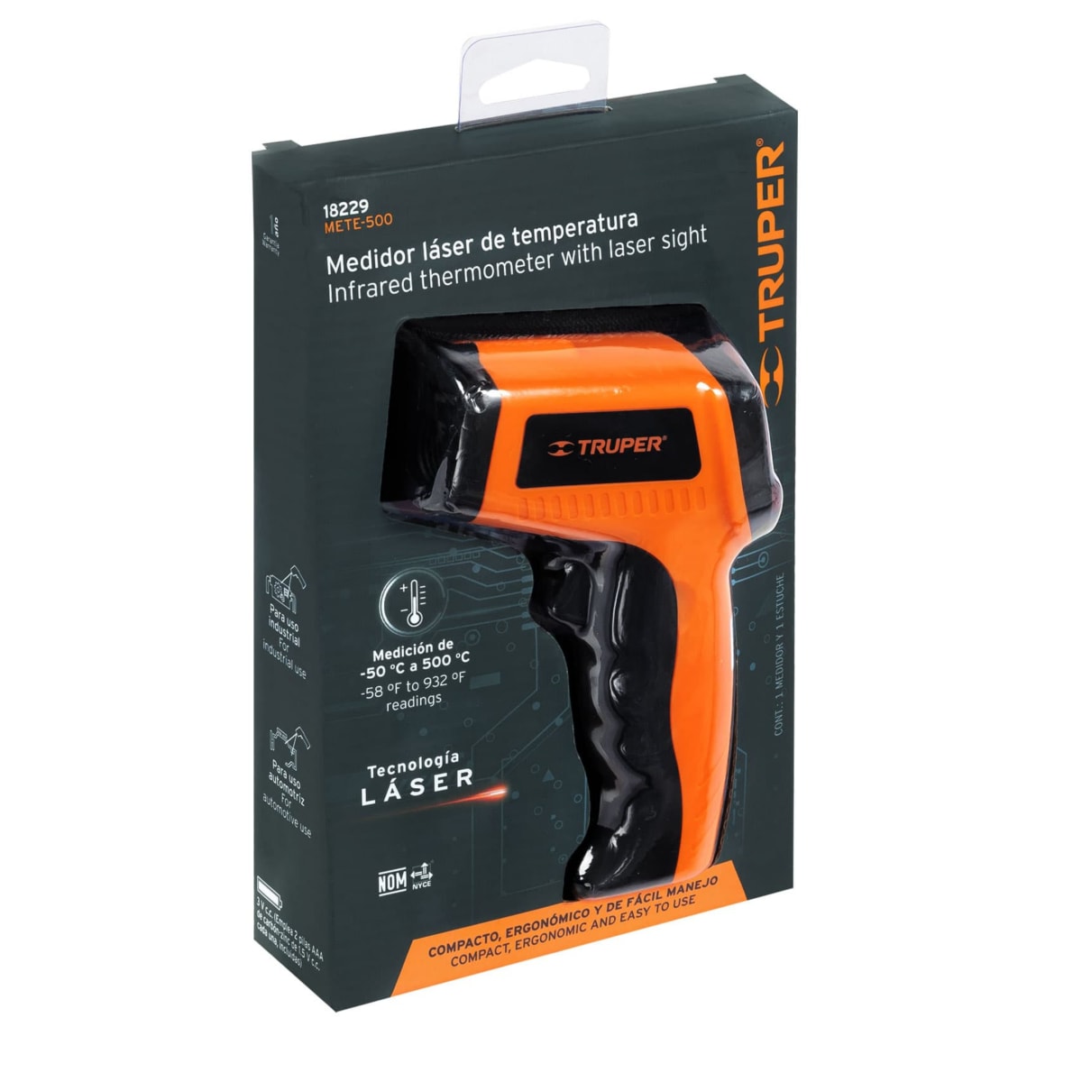 Medidor de temperatura láser  inflarrojo de -50°C a 500°C truper4