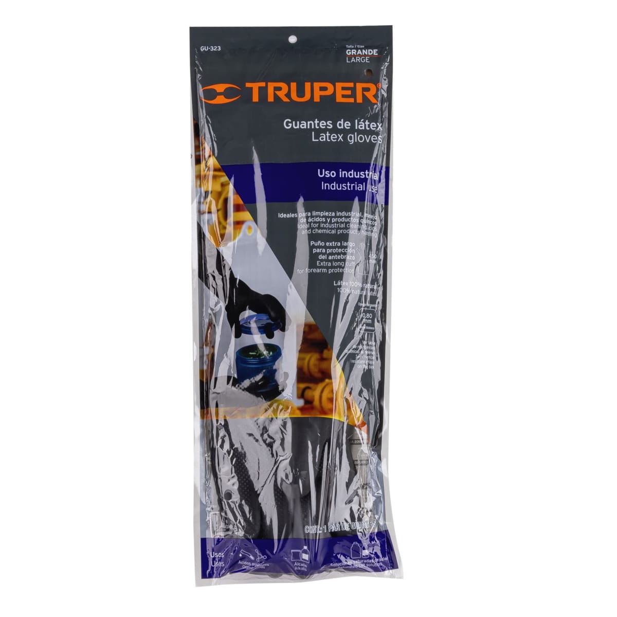 Guantes látex INDUSTRIAL puño largo 9 talla G - TRUPER4