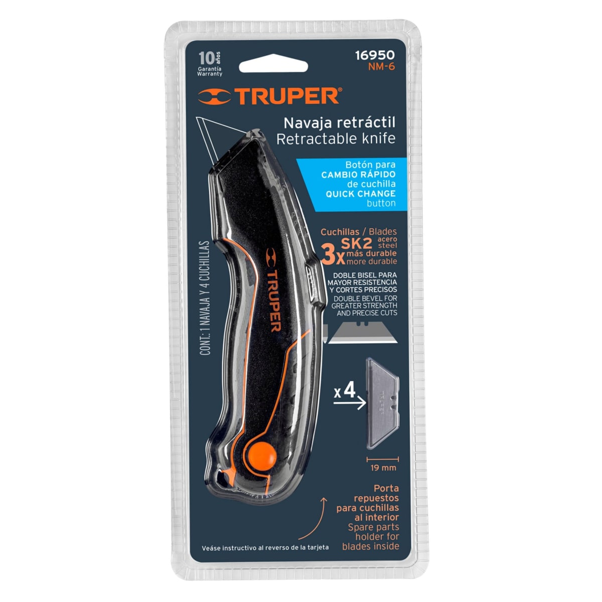 Cutter profesional Navaja Retráctil 7pulg Rudo Truper4