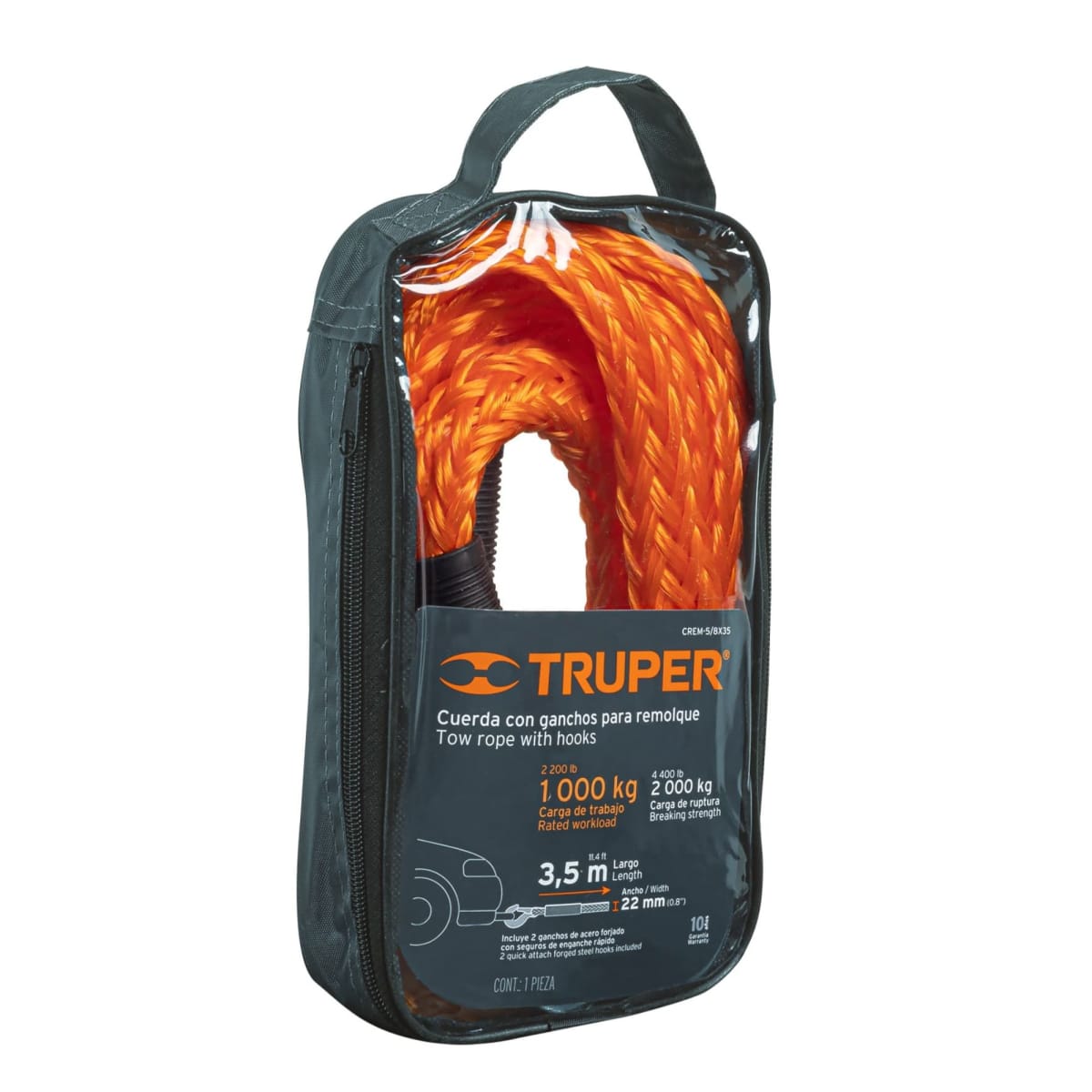 Soga de remolque con ganchos 3,5 m - TRUPER 4