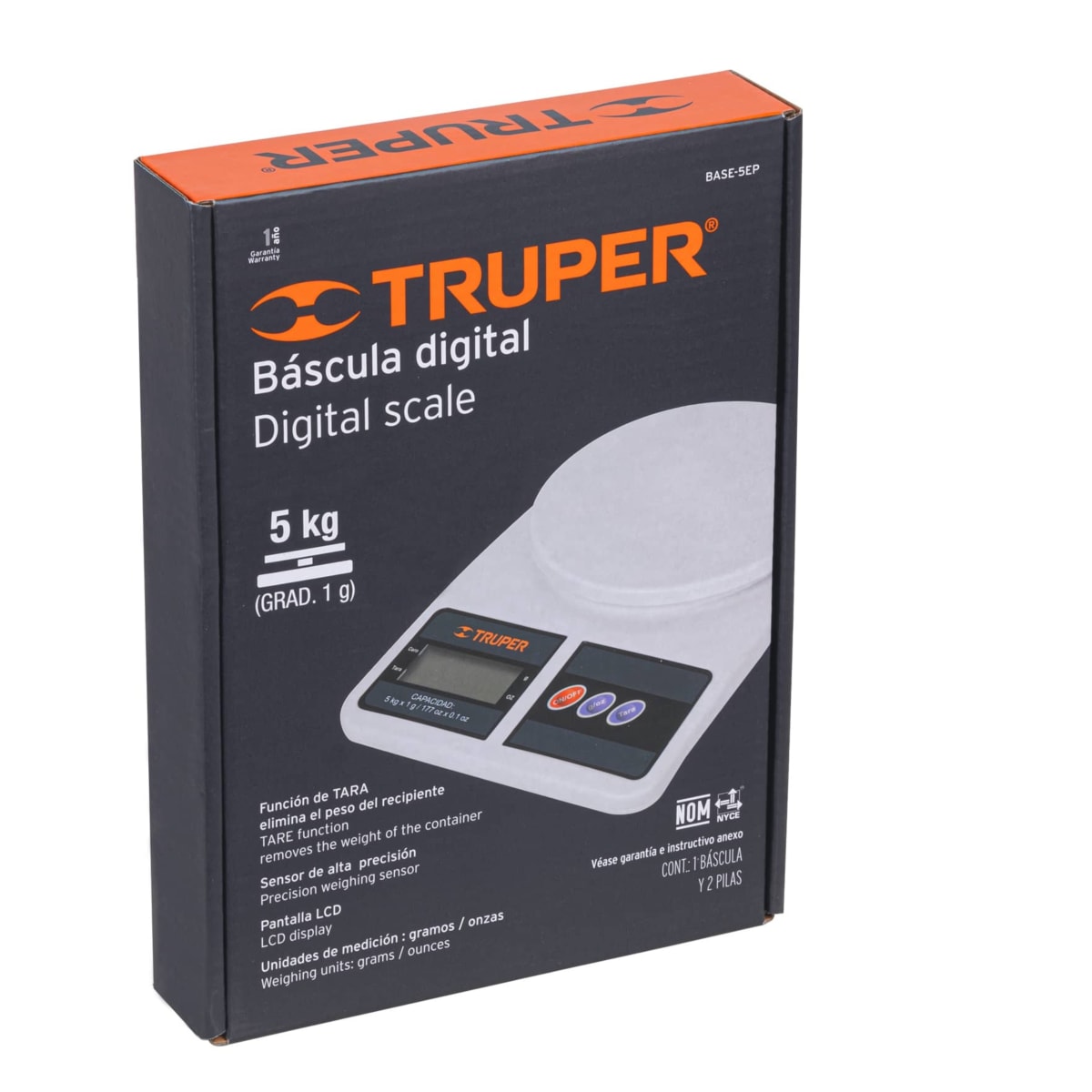 Balanza digital de cocina, base de plástico 5 kg truper4